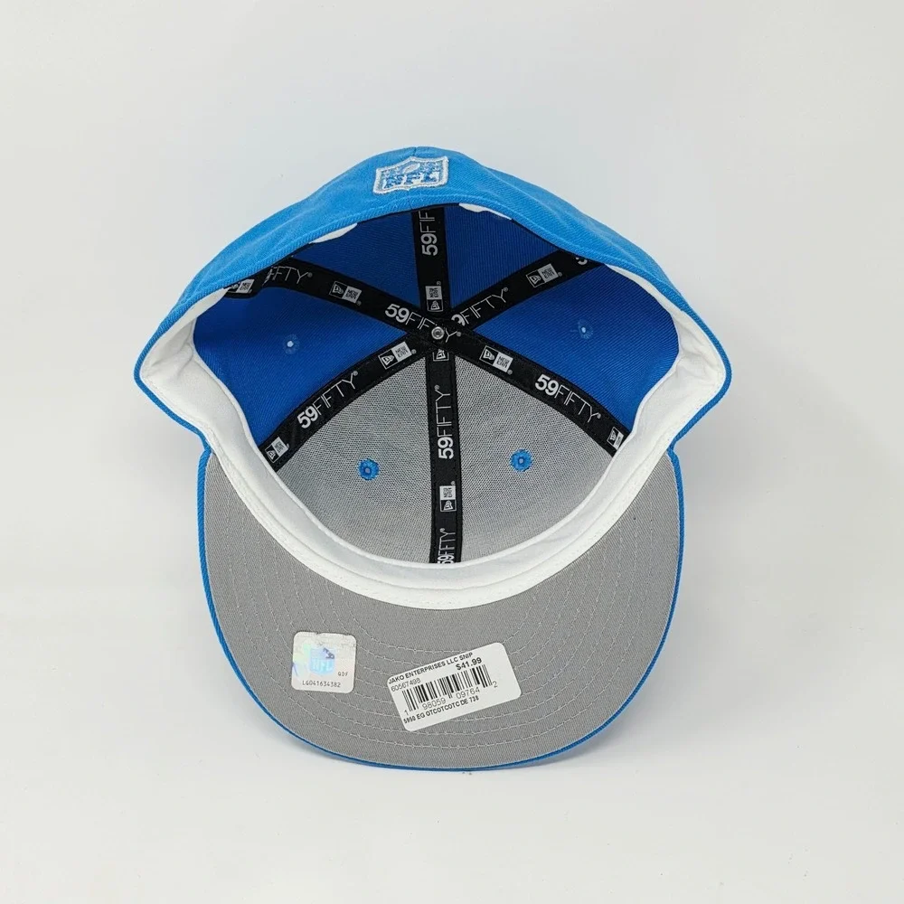 New Era 59FIFTY Detroit Lions Mens Size 7 3/8 Core Classic Logo Blue Hat Cap NFL